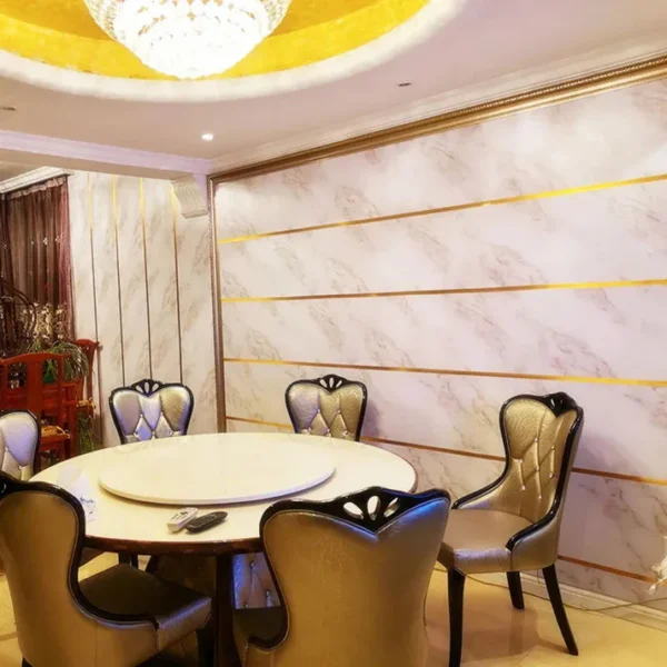 ১৬৬ ফুট ( গোল্ডেন/সিলভার কালার ) Interior Decoration Tape Self Adhesive Waterproof Gold Silver Foil Floor Tiles Tape - Image 4