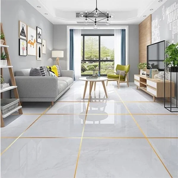 ১৬৬ ফুট ( গোল্ডেন/সিলভার কালার ) Interior Decoration Tape Self Adhesive Waterproof Gold Silver Foil Floor Tiles Tape - Image 6